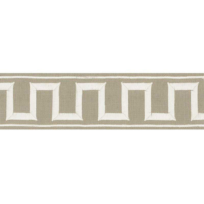 Schumacher Greek Key Embroidered Tape Taupe Trim 70796