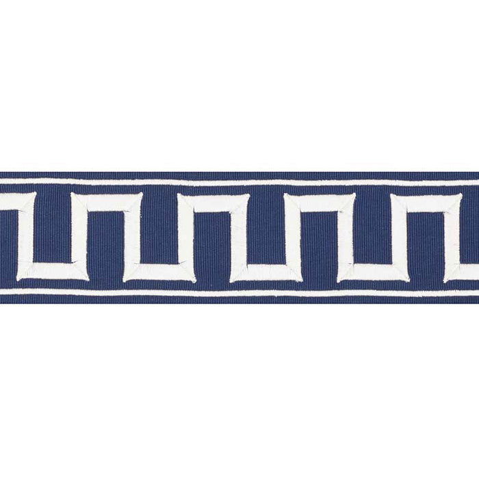 Schumacher Greek Key Embroidered Tape Marine Trim 70797