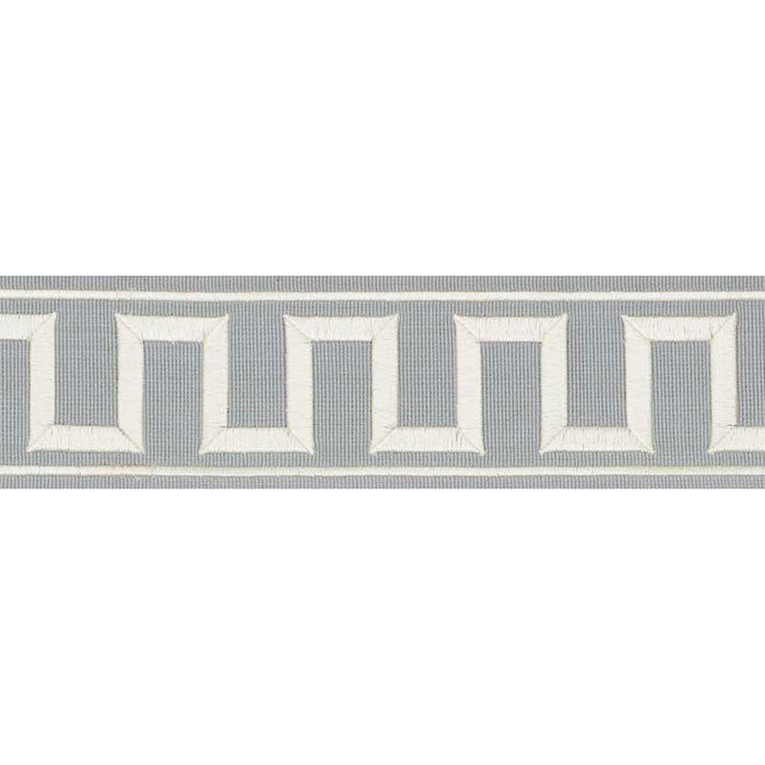 Schumacher Greek Key Embroidered Tape Sky Trim 70801