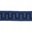 Schumacher Greek Key Embroidered Tape Black On Navy Trim Sample 70803