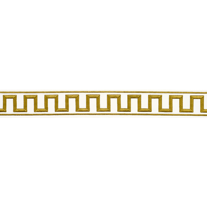 Schumacher Greek Key Embroidered Tape Gold Trim 70813