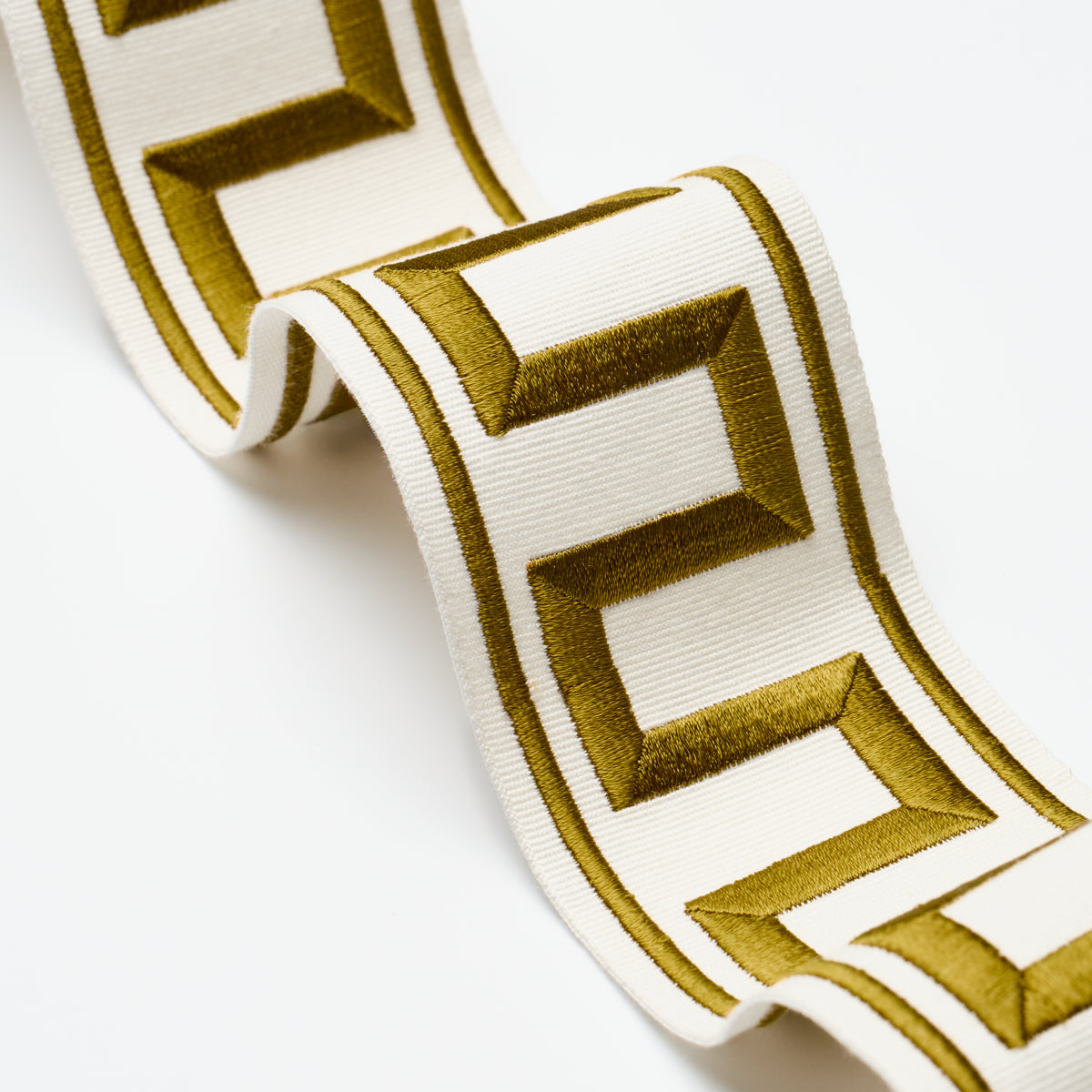 Schumacher Greek Key Embroidered Tape Gold Trim 70813