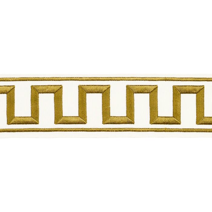 Schumacher Greek Key Embroidered Tape Gold Trim 70813