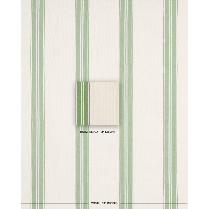 Schumacher Brentwood Stripe Leaf Green Fabric 70873