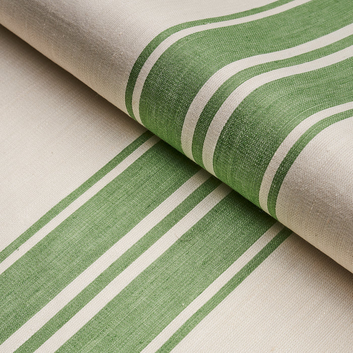 Schumacher Brentwood Stripe Leaf Green Fabric Sample 70873