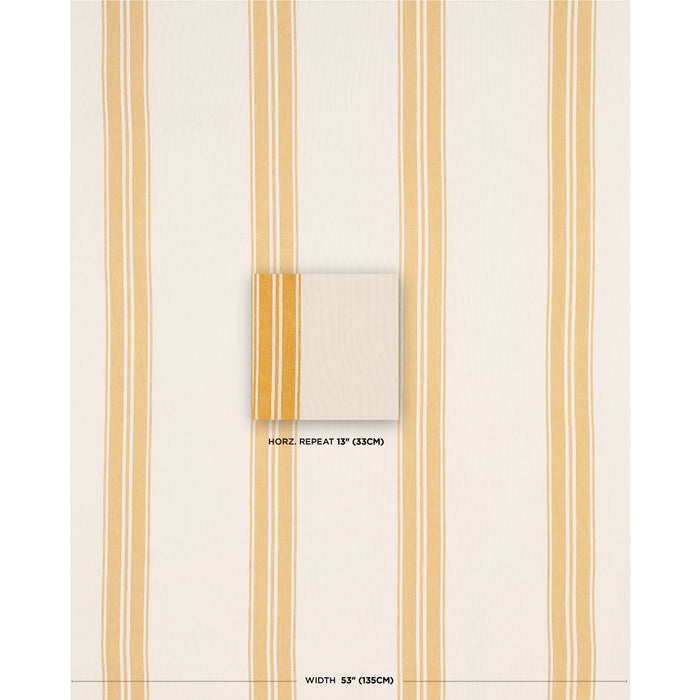 Schumacher Brentwood Stripe Yellow Fabric 70874