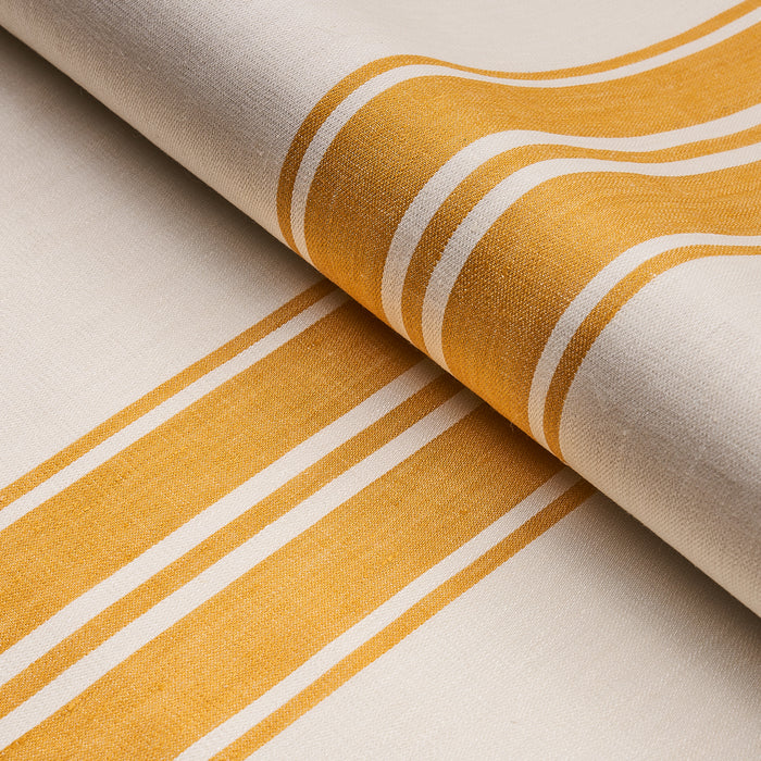 Schumacher Brentwood Stripe Yellow Fabric 70874