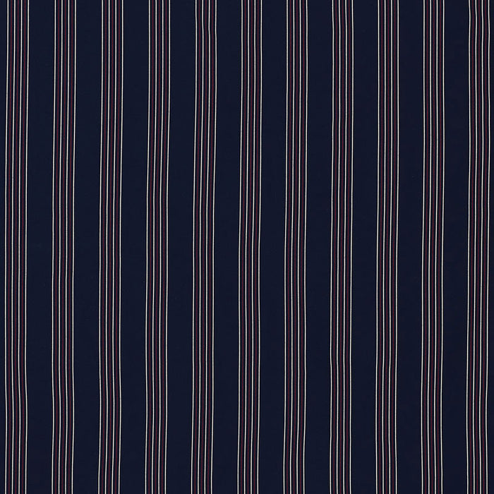 Schumacher Bibione Stripe Indoor/Outdoor Navy & Red Fabric 70900