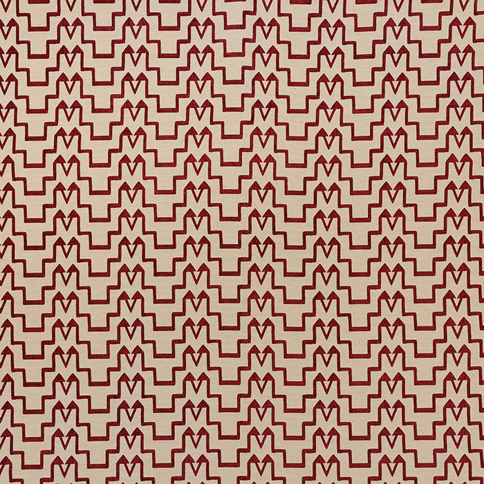 Schumacher Turkish Step Red/Natural Fabric 71242