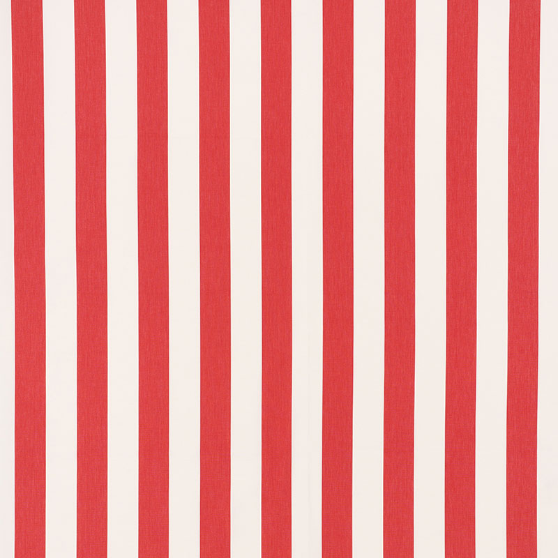 Schumacher Andy Stripe Red Fabric 71329