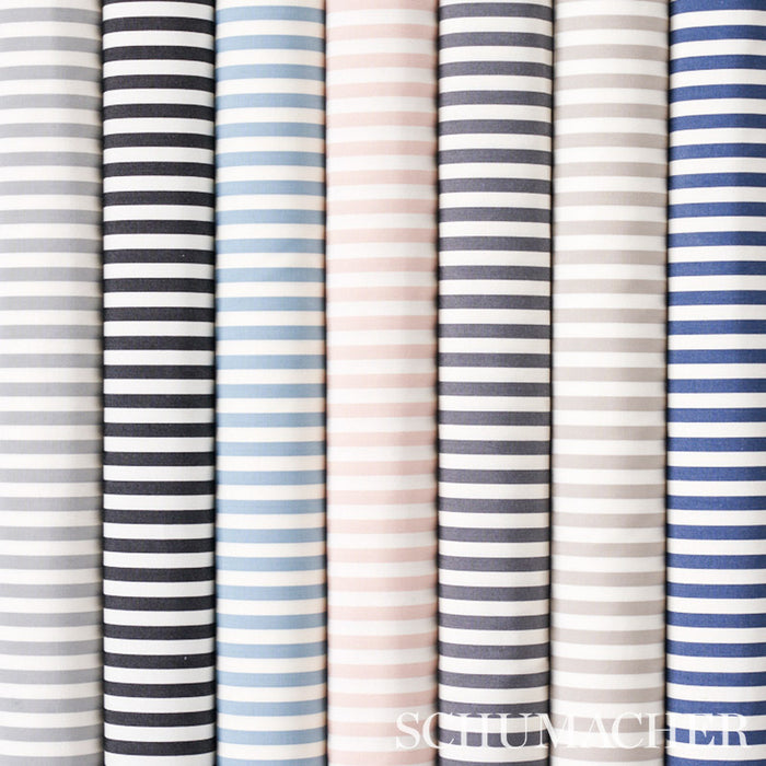 Schumacher Brigitte Stripe Sky Fabric Sample 71345