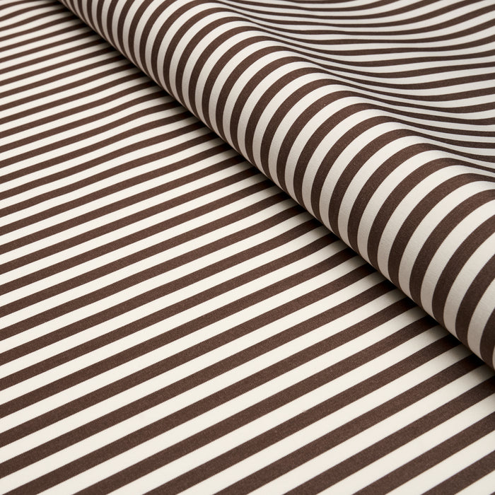 Schumacher Brigitte Stripe Brown Fabric Sample 71347