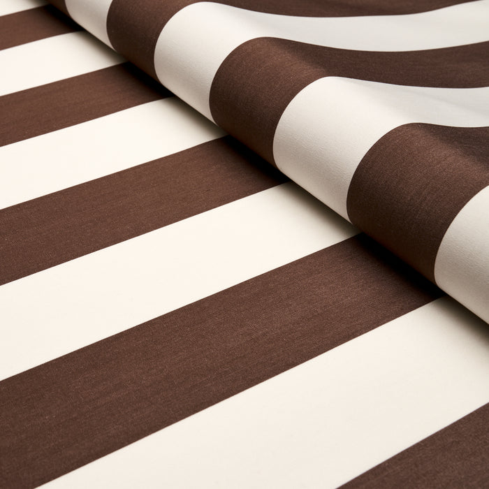 Schumacher James Stripe Brown Fabric Sample 71353