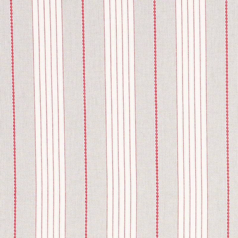 Schumacher Audrey Stripe Grey & Red Fabric 71373