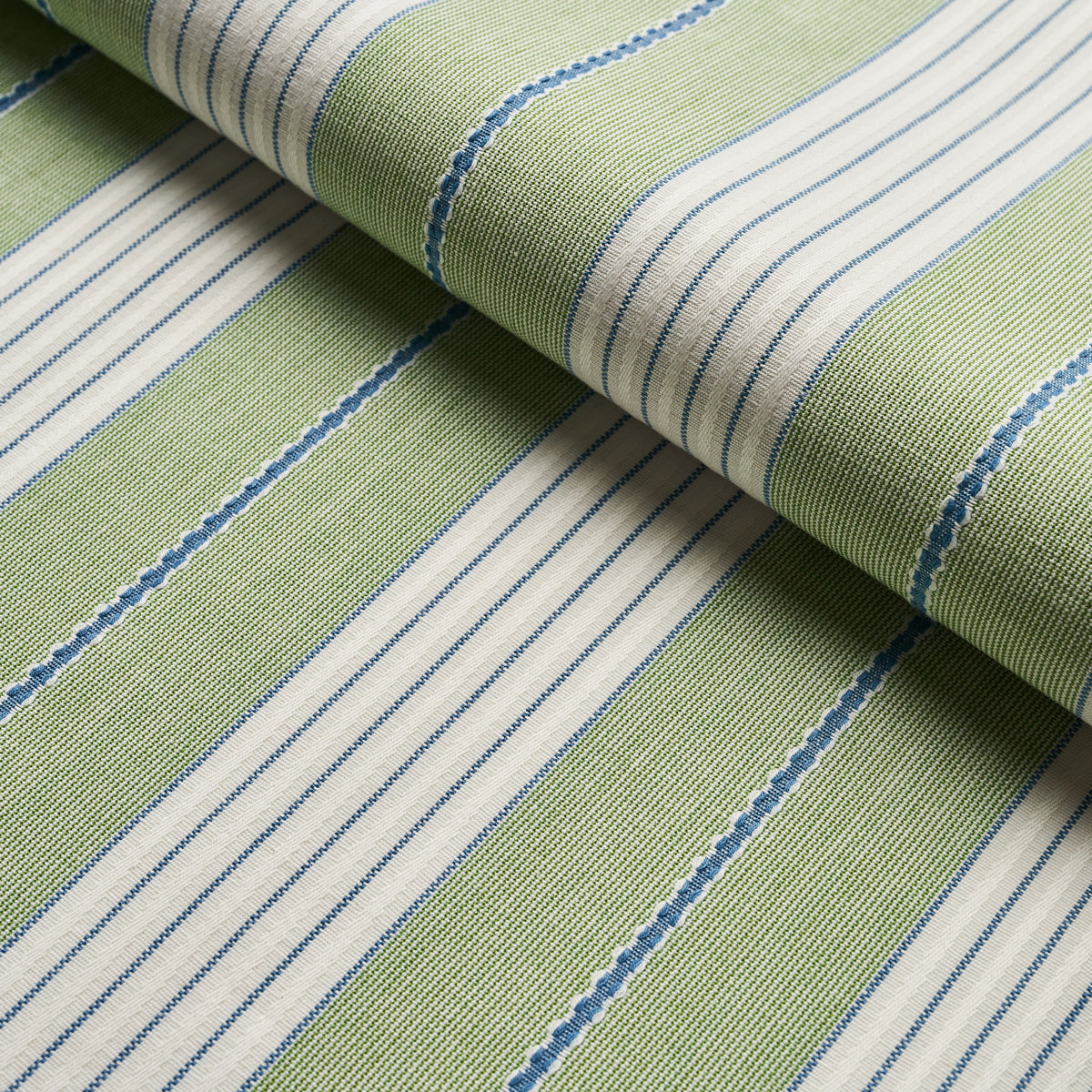 Schumacher Audrey Stripe Green Fabric 71376