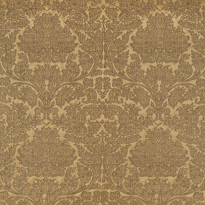 Schumacher Belice Damasco Antique Gold Fabric Sample 71482