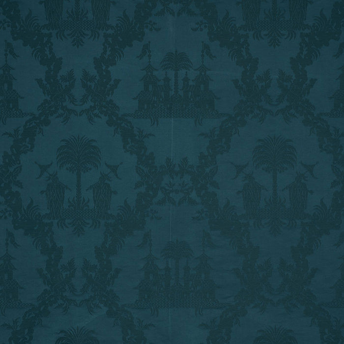 Schumacher Chinoiserie Royale Peacock Fabric Sample 71830