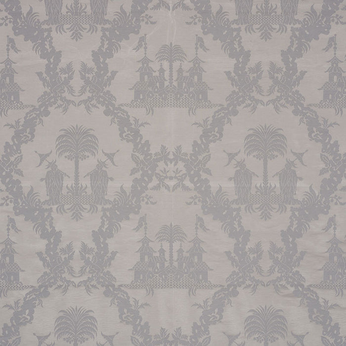 Schumacher Chinoiserie Royale Platinum Fabric Sample 71831