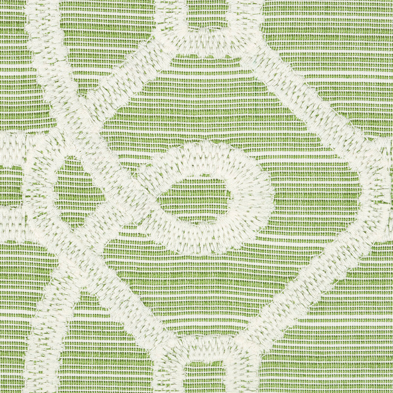 Schumacher Ziz Embroidery Green Fabric 71933