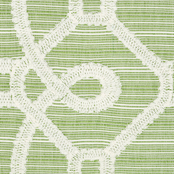 Schumacher Ziz Embroidery Green Fabric Sample 71933