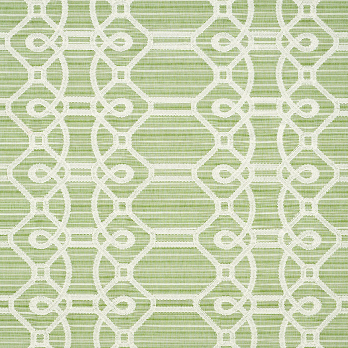 Schumacher Ziz Embroidery Green Fabric Sample 71933