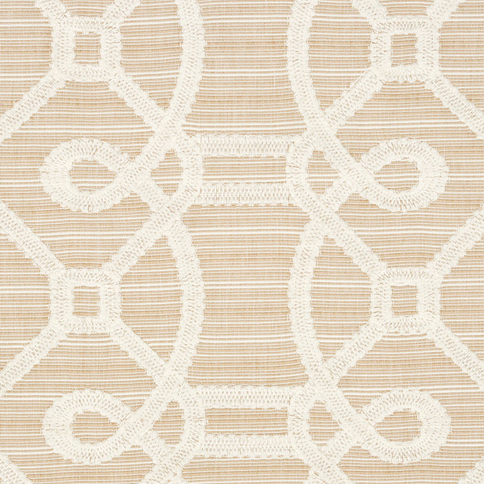 Schumacher Ziz Embroidery Natural Fabric 71934