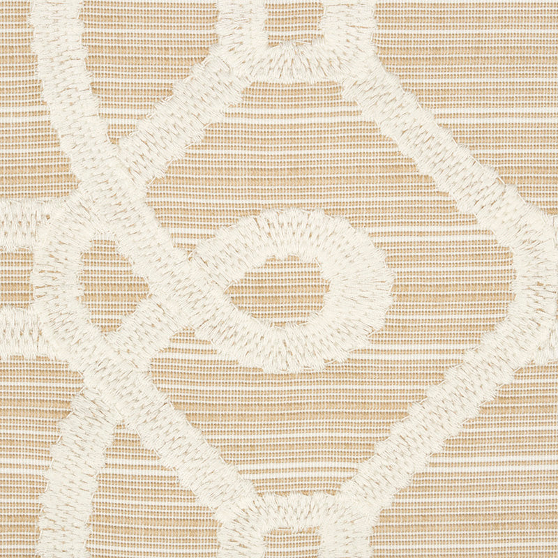 Schumacher Ziz Embroidery Natural Fabric 71934