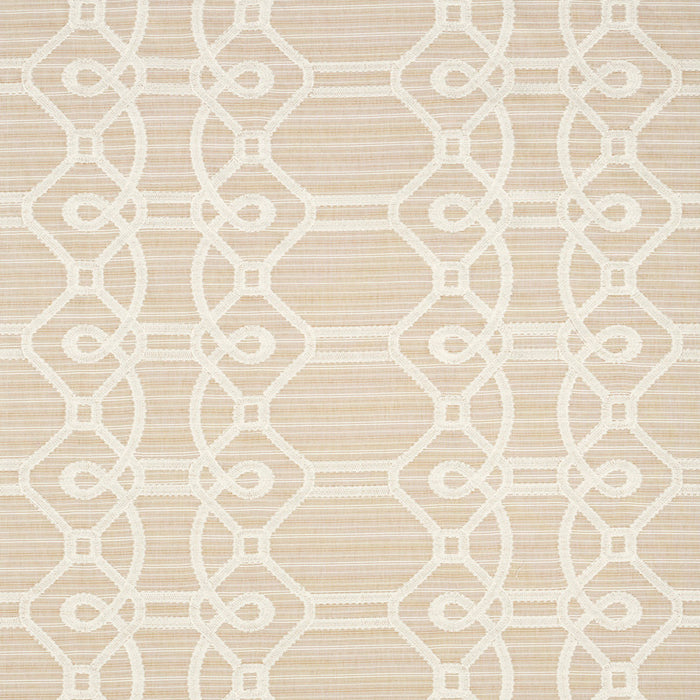 Schumacher Ziz Embroidery Natural Fabric 71934