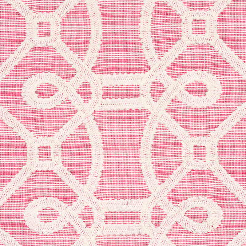 Schumacher Ziz Embroidery Pink Fabric Sample 71935