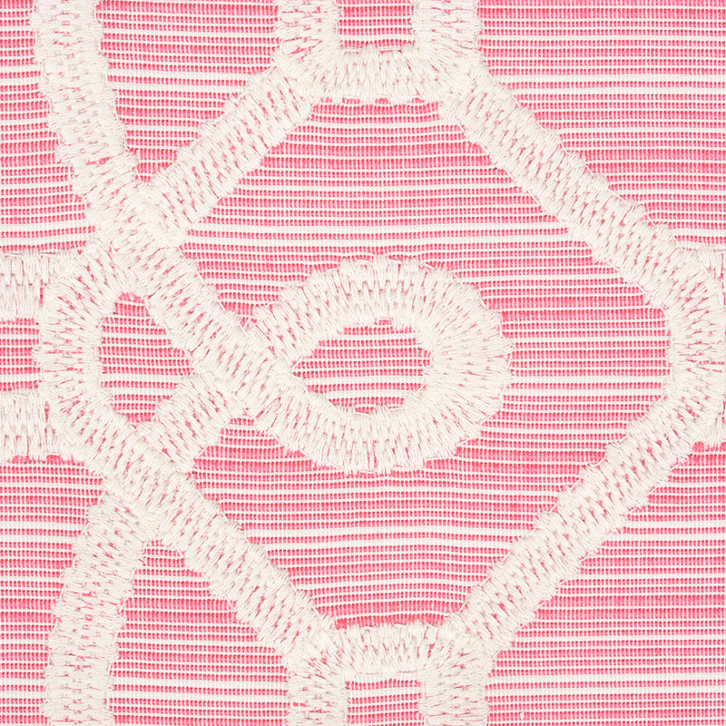 Schumacher Ziz Embroidery Pink Fabric 71935