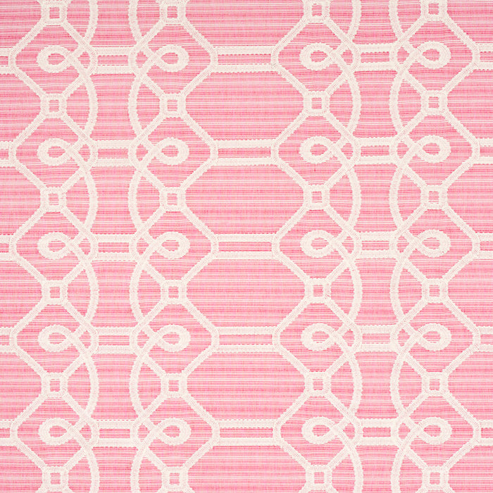 Schumacher Ziz Embroidery Pink Fabric 71935