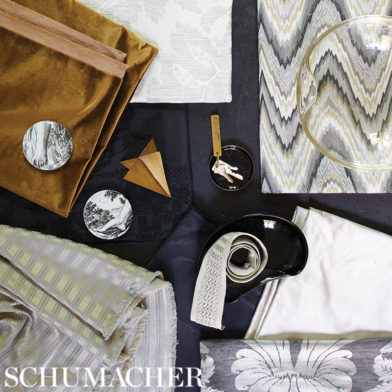 Schumacher Luca Satin Pearl Grey Fabric Sample 72051