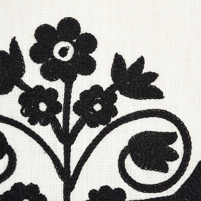 Schumacher Talitha Embroidery Blackwork Fabric 72090