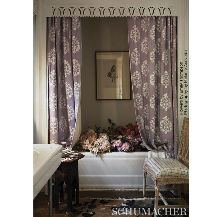 Schumacher Talitha Embroidery Wisteria Fabric 72091