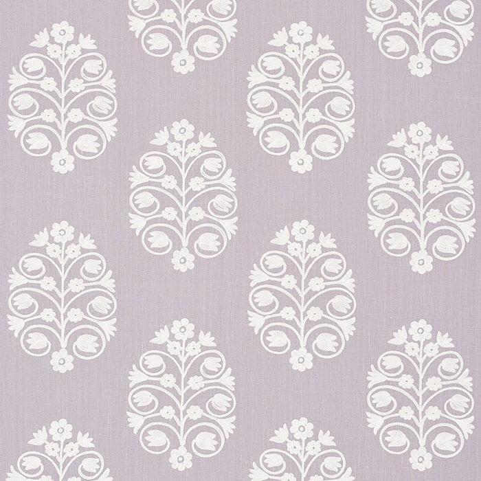 Schumacher Talitha Embroidery Wisteria Fabric Sample 72091