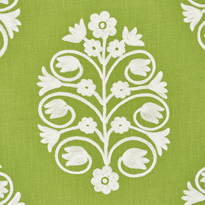 Schumacher Talitha Embroidery Leaf Fabric 72092