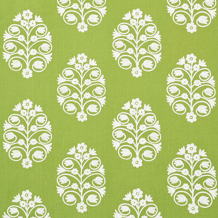 Schumacher Talitha Embroidery Leaf Fabric 72092