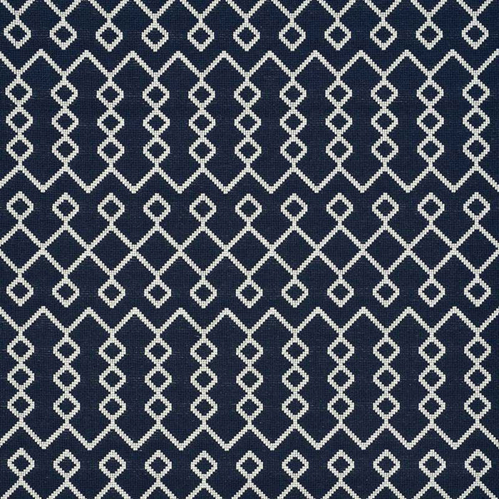 Schumacher Bricolette Navy Fabric Sample 72110