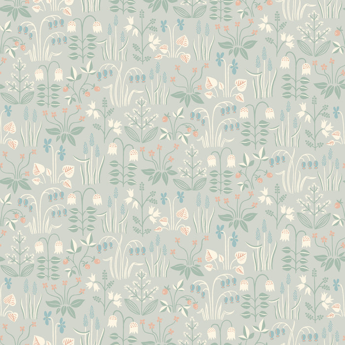 Schumacher Strawberry Field Dove Wallpaper Sample 7216