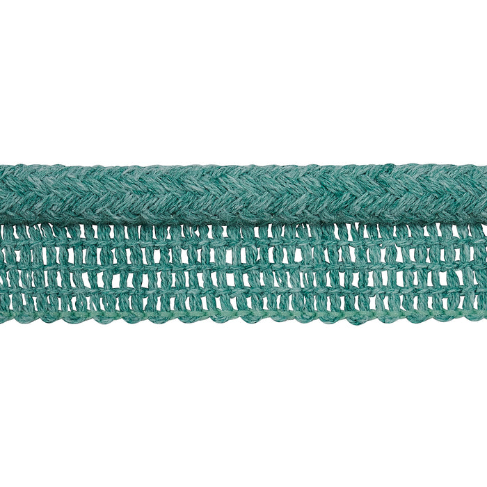 Schumacher Eubie Lip Cord Indoor/Outdoor Aqua Trim Sample 72427