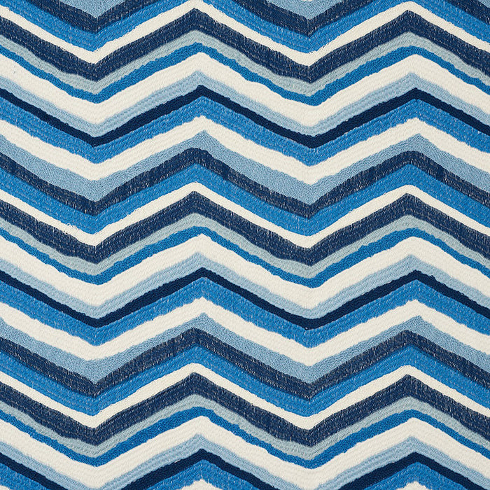 Schumacher Shasta Embroidery Blue Fabric Sample 72471