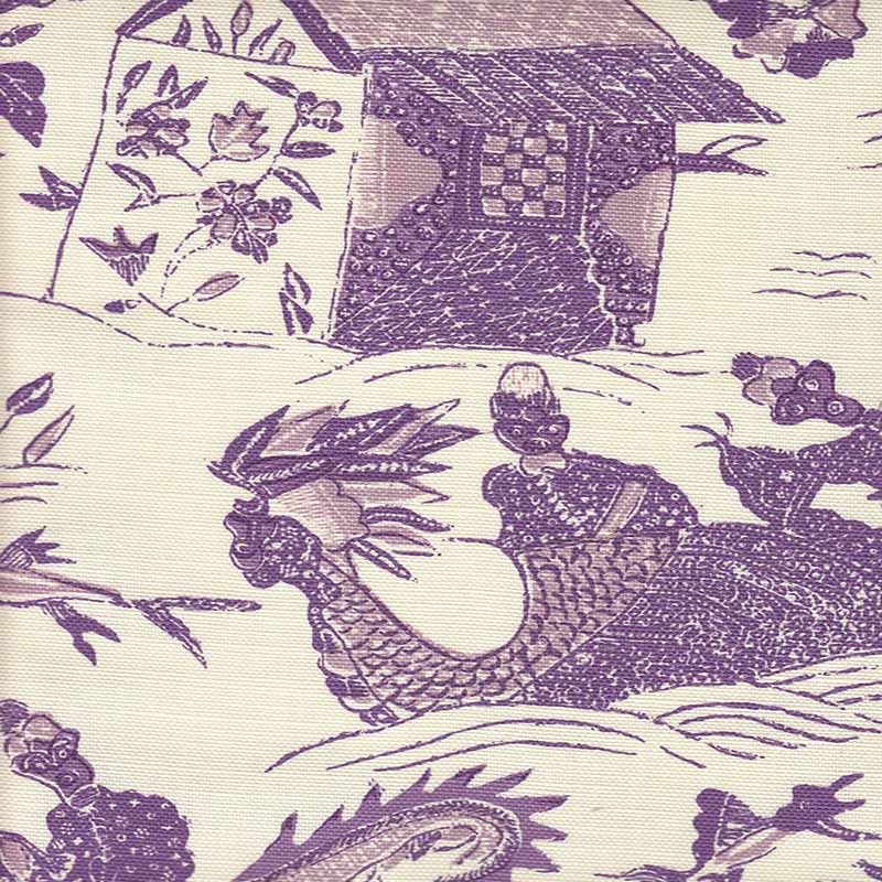 China Seas Tableau Ii Purples Lilacs Fabric 7250-03