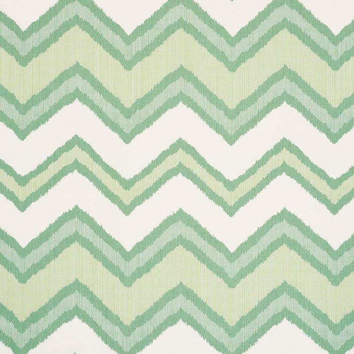 Schumacher Chevron Ikat Green Fabric Sample 72631