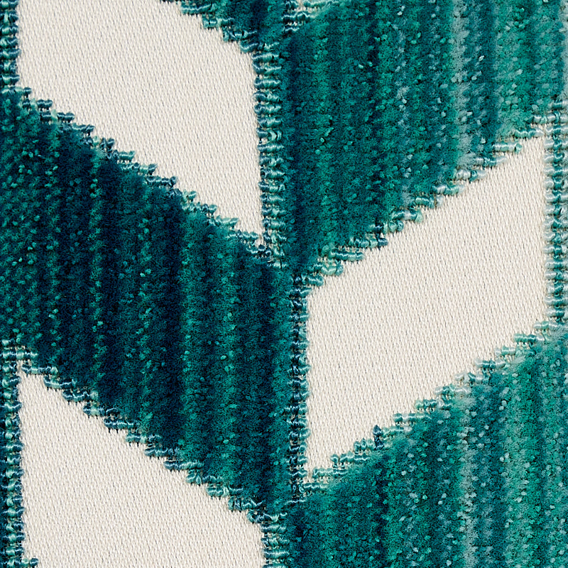 Schumacher Chevron Strie Velvet Peacock Fabric 72813