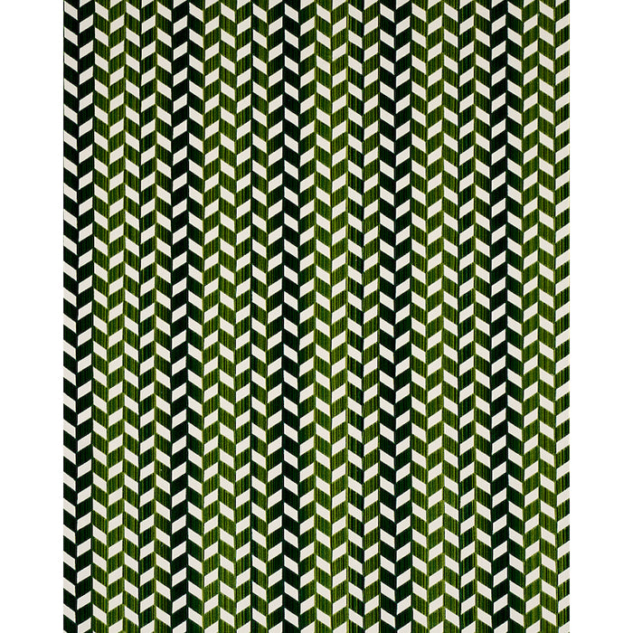 Schumacher Chevron Strie Velvet Emerald Fabric 72814