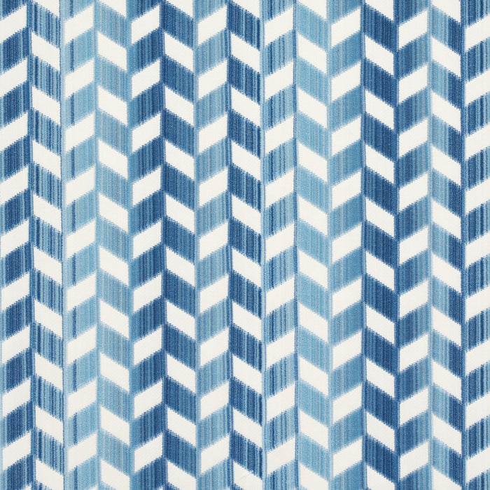 Schumacher Chevron Strie Velvet Porcelain Fabric Sample 72815