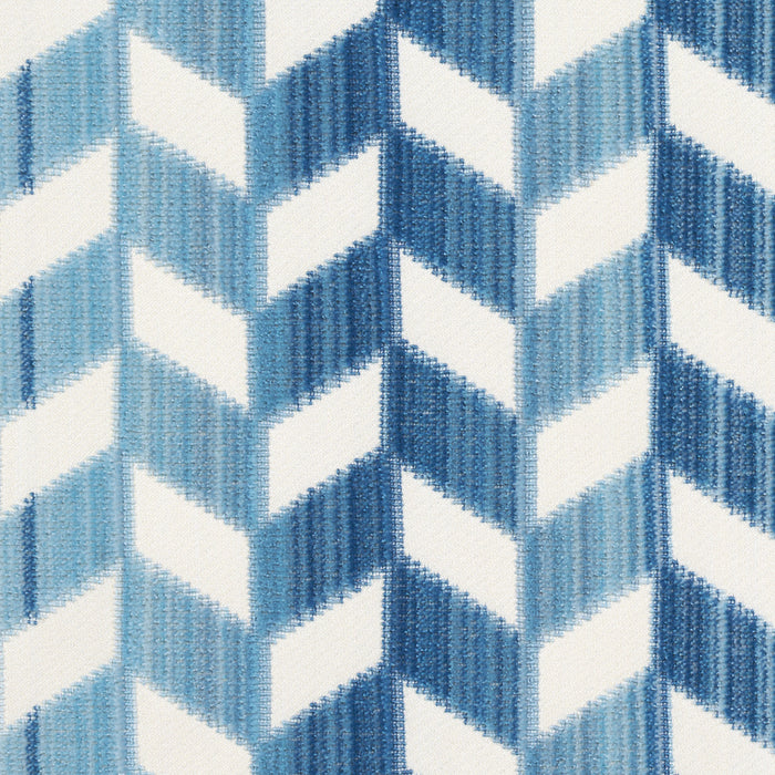 Schumacher Chevron Strie Velvet Porcelain Fabric Sample 72815