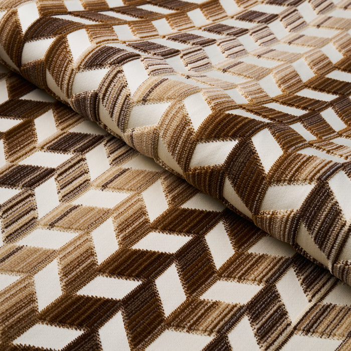 Schumacher Chevron Strie Velvet Gold Fabric 72816