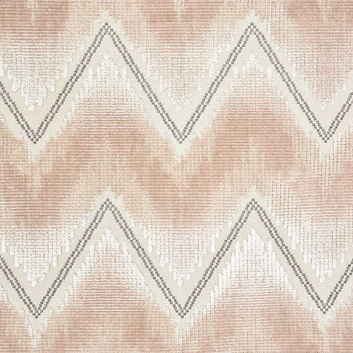 Schumacher Chevron Velvet Blush Fabric Sample 72840