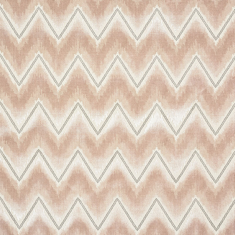 Schumacher Chevron Velvet Blush Fabric 72840